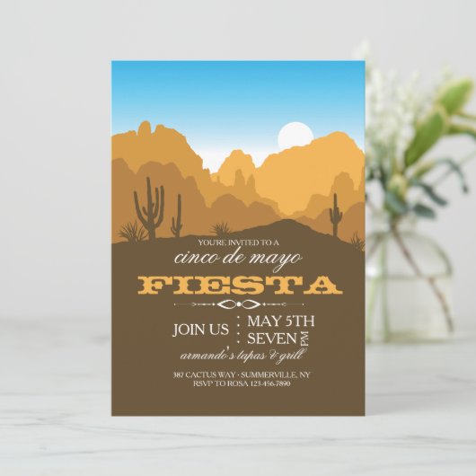 uitnodiging voor Desert Locale (Staand voorkant)