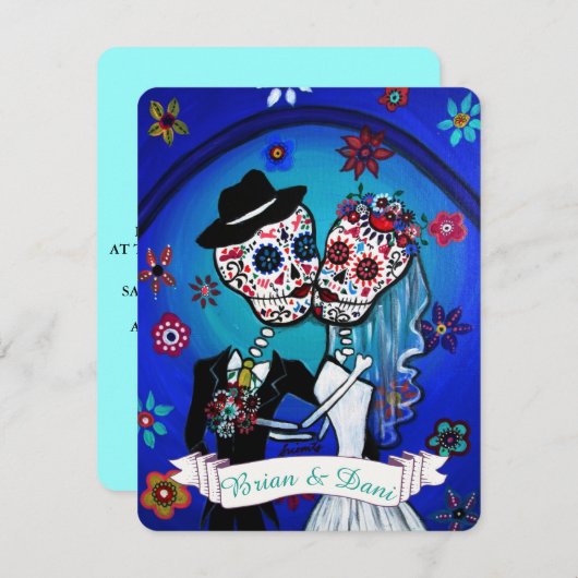 Uitnodiging voor Dia de Los Muertos (Voorkant / Achterkant)