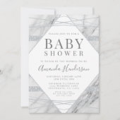 Uitnodiging voor diamant en marmer Baby shower (Voorkant)