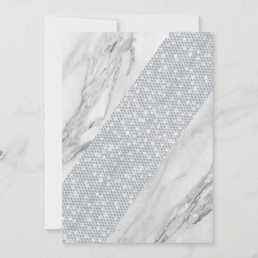 Uitnodiging voor diamant en marmer Baby shower (Achterkant)