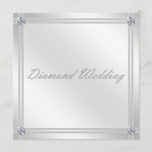 Uitnodiging voor diamanten bruiloft in zilver