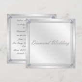 Uitnodiging voor diamanten huwelijksjubileum in zi (Voorkant / Achterkant)