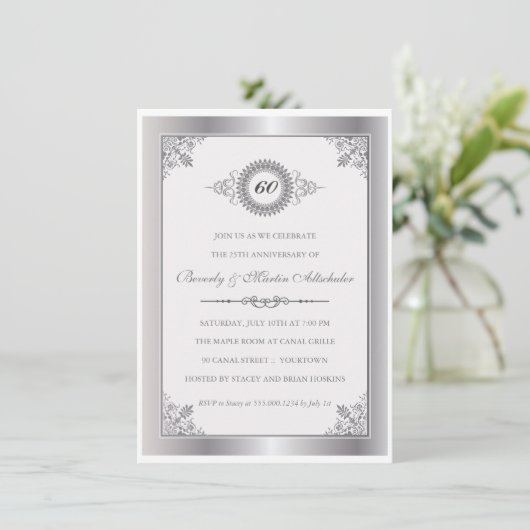 Uitnodiging voor diamanten jubileumfeest (Staand voorkant)