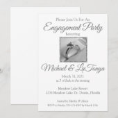 Uitnodiging voor Diamond Ring Engagement Party (Voorkant / Achterkant)