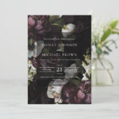 Uitnodiging voor diepgaande donkere bruiloft (Staand voorkant)