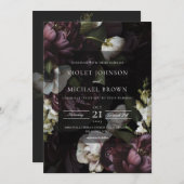 Uitnodiging voor diepgaande donkere bruiloft (Voorkant / Achterkant)