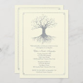 Uitnodiging voor diepgewortelde zilveren doop (Voorkant / Achterkant)