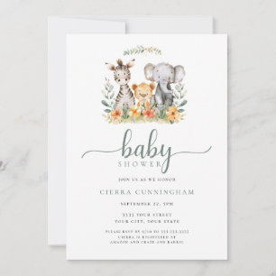 uitnodiging voor dierlijk Baby shower