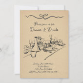 Uitnodiging voor diner en drankjes, volwassenen di (Voorkant)