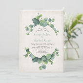 Uitnodiging voor diner eucalyptus krans (Staand voorkant)