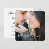 Uitnodiging voor diner met moderne fotoscriptrepet (Voorkant / Achterkant)