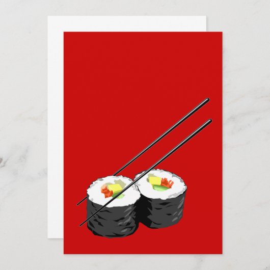 Uitnodiging voor diner Sushi (Voorkant / Achterkant)