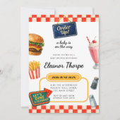 Uitnodiging voor Diner Theme Baby shower (Voorkant)