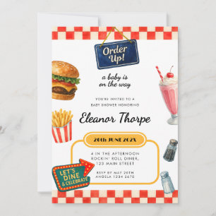 Uitnodiging voor Diner Theme Baby shower