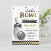Uitnodiging voor diner tijdens bowlingrepetitie (Staand voorkant)