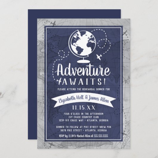 uitnodiging voor diner tijdens vliegtuigrepetitie (Voorkant / Achterkant)