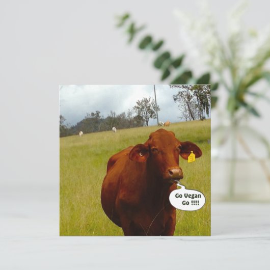 Uitnodiging voor diner Vegan (Staand voorkant)