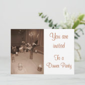 Uitnodiging voor dinerfeest (Staand voorkant)