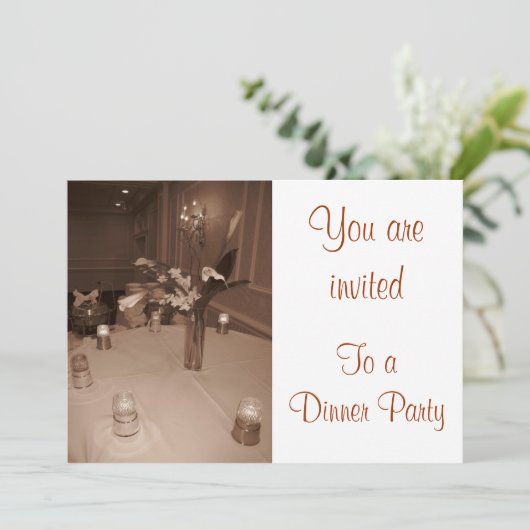 Uitnodiging voor dinerfeest (Staand voorkant)