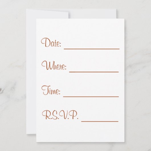 Uitnodiging voor dinerfeest (Achterkant)