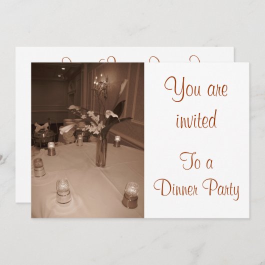 Uitnodiging voor dinerfeest (Voorkant / Achterkant)