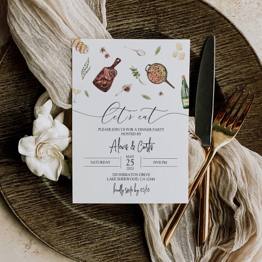 Uitnodiging voor dinerfeest - moderne uitnodiging