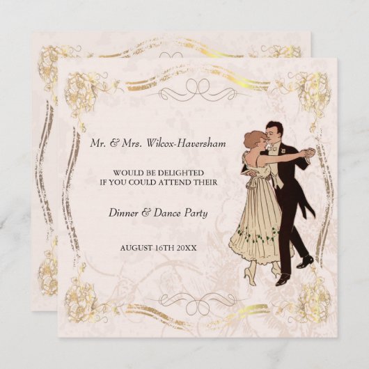 Uitnodiging voor Dinner & Dance Party (Voorkant / Achterkant)