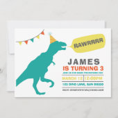 uitnodiging voor dinosaurusfeest (Voorkant)