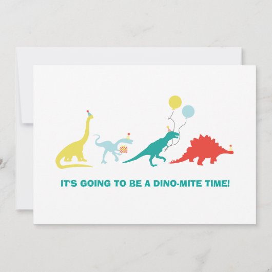 uitnodiging voor dinosaurusfeest (Achterkant)