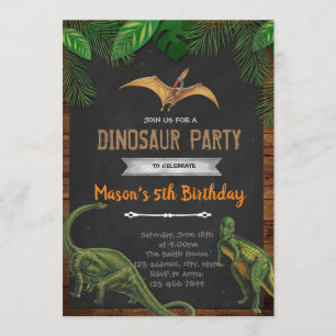 uitnodiging voor  dinosaurusfeestdag