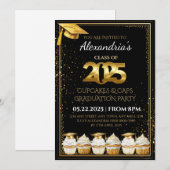 Uitnodiging voor diploma-uitreiking 2025 Cupcakes  (Voorkant / Achterkant)