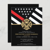 Uitnodiging voor diploma-uitreiking feest brandwee (Voorkant / Achterkant)