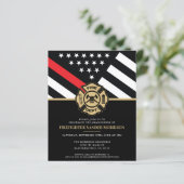 Uitnodiging voor diploma-uitreiking feest brandwee (Staand voorkant)