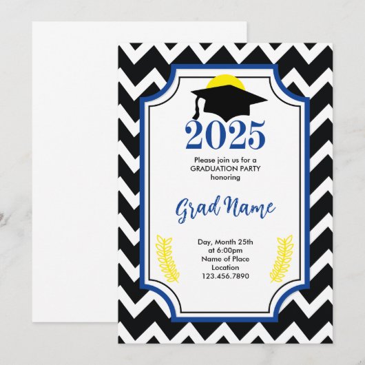 Uitnodiging voor diploma-uitreiking klas 2025 (Voorkant / Achterkant)