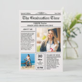 Uitnodiging voor diploma-uitreiking - Printbaar (Staand voorkant)