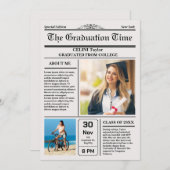 Uitnodiging voor diploma-uitreiking - Printbaar (Voorkant / Achterkant)