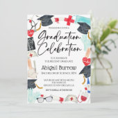 Uitnodiging voor diploma-uitreiking van verpleegku (Staand voorkant)