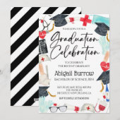 Uitnodiging voor diploma-uitreiking van verpleegku (Voorkant / Achterkant)