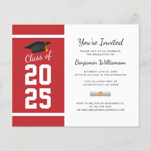 Uitnodiging voor diploma-uitreikingsfeest afgestud (Voorkant)