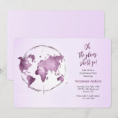 Uitnodiging voor diploma-uitreikingsfeest 'Reizen  (Voorkant / Achterkant)