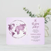 Uitnodiging voor diploma-uitreikingsfeest 'Reizen  (Staand voorkant)