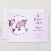 Uitnodiging voor diploma-uitreikingsfeest 'Reizen (Voorkant)