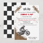 Uitnodiging voor Dirt Bike Feestje (Voorkant / Achterkant)