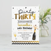 Uitnodiging voor 'dirty thirty' feest (Staand voorkant)