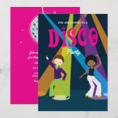 Uitnodiging voor Disco Birthday Party (Voorkant / Achterkant)