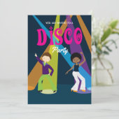 Uitnodiging voor Disco Birthday Party (Staand voorkant)
