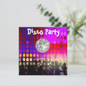 Uitnodiging voor Disco Feest (Staand voorkant)