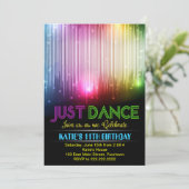 Uitnodiging voor Disco Just Dance Party (Staand voorkant)