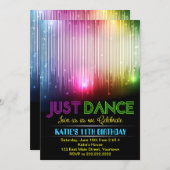 Uitnodiging voor Disco Just Dance Party (Voorkant / Achterkant)