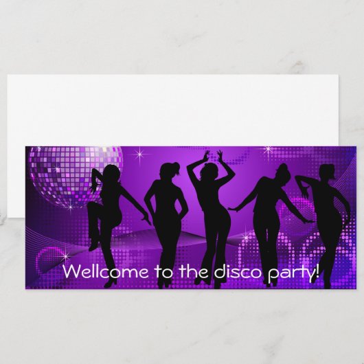 Uitnodiging voor Disco-partij (Voorkant / Achterkant)